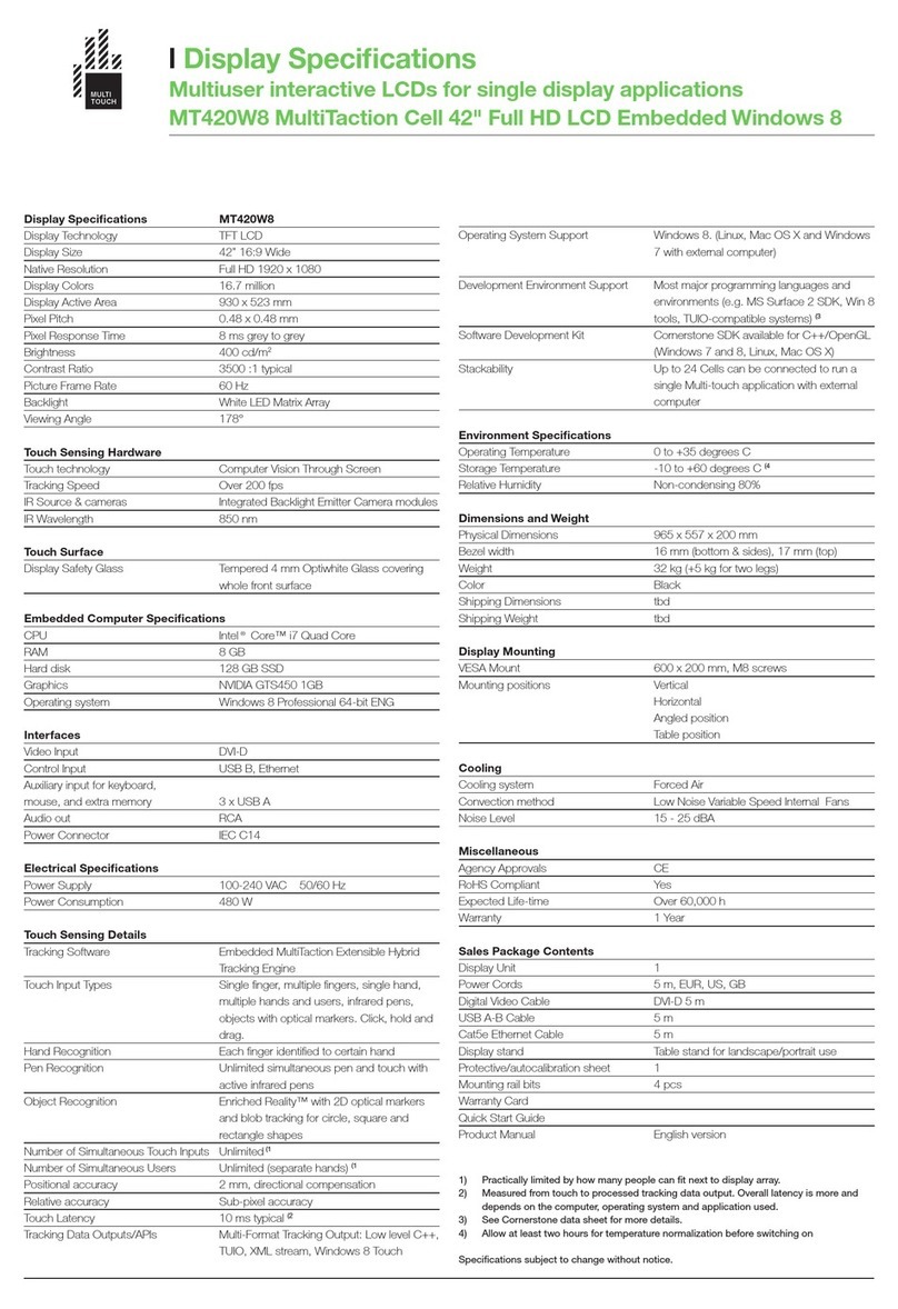 MultiTouch MT420W8 Manual de usuario
