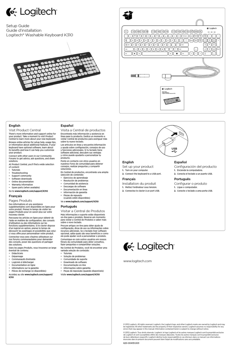 Logitech K310 Manual de usuario Logitech K310 Manual de usuario