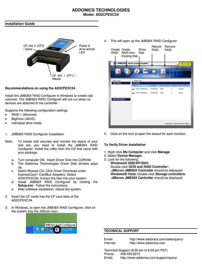 Addonics Technologies AD2CFEXC34 Manual de usuario