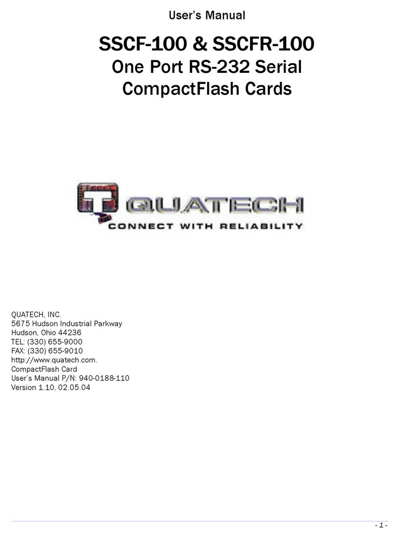 Quatech SSCF-100 Manual de usuario