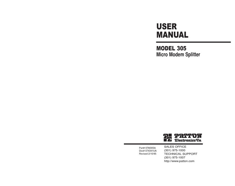Patton electronics 305 Manual de usuario Patton electronics 305 Manual de usuario