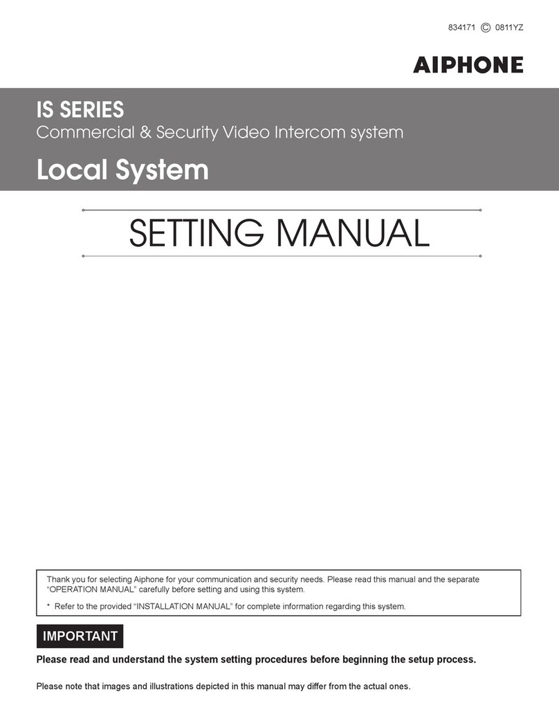 Aiphone IS SERIES Local System Manual Aiphone IS SERIES Local System Manual