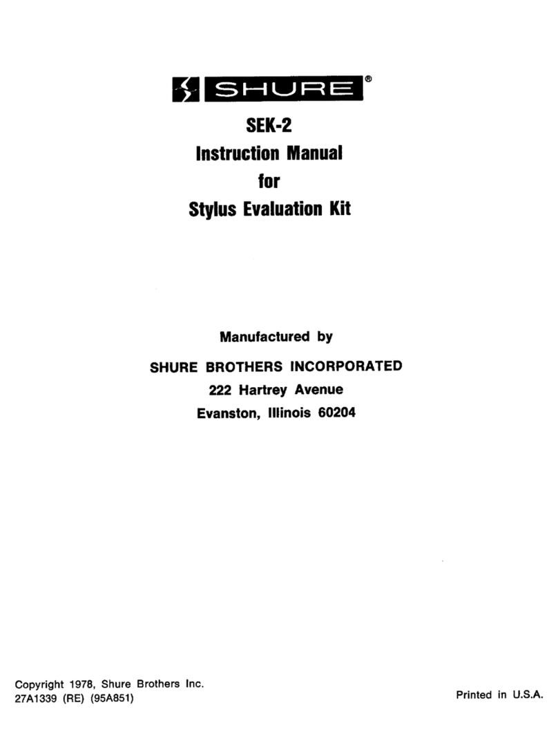 Shure SEK-2 Manual de usuario Shure SEK-2 Manual de usuario
