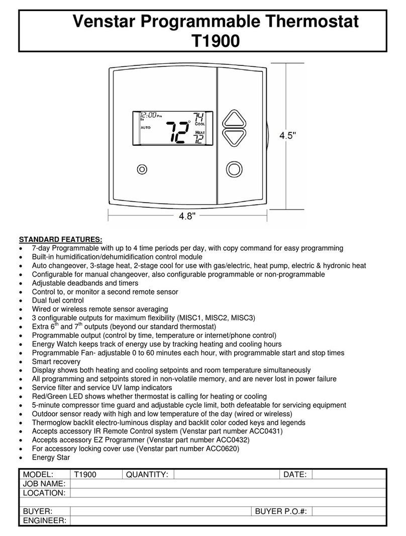 Venstar T1900 Manual de usuario