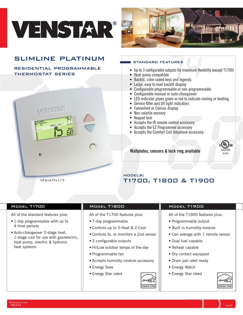 Venstar T1700 Manual de usuario