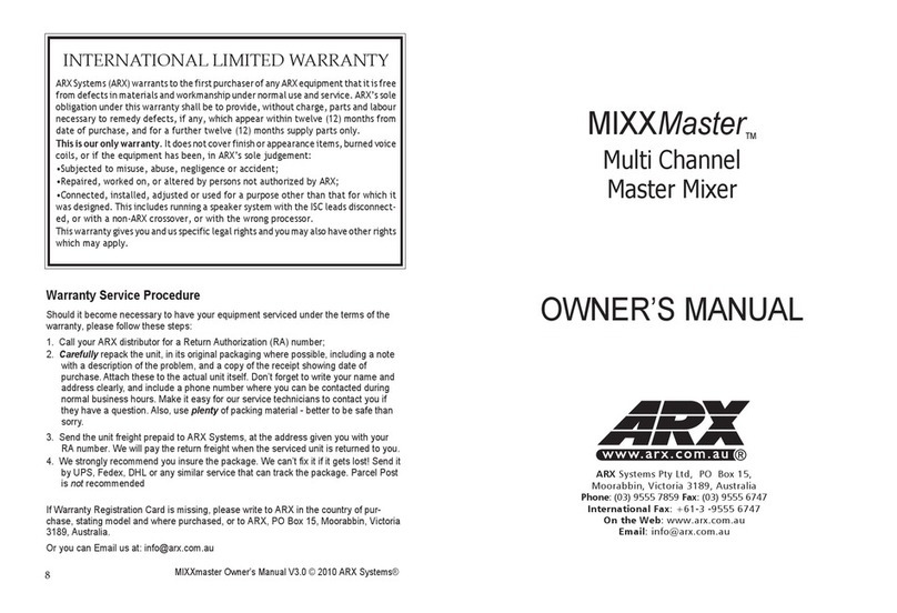 ARX MIXXMaster Manual de usuario