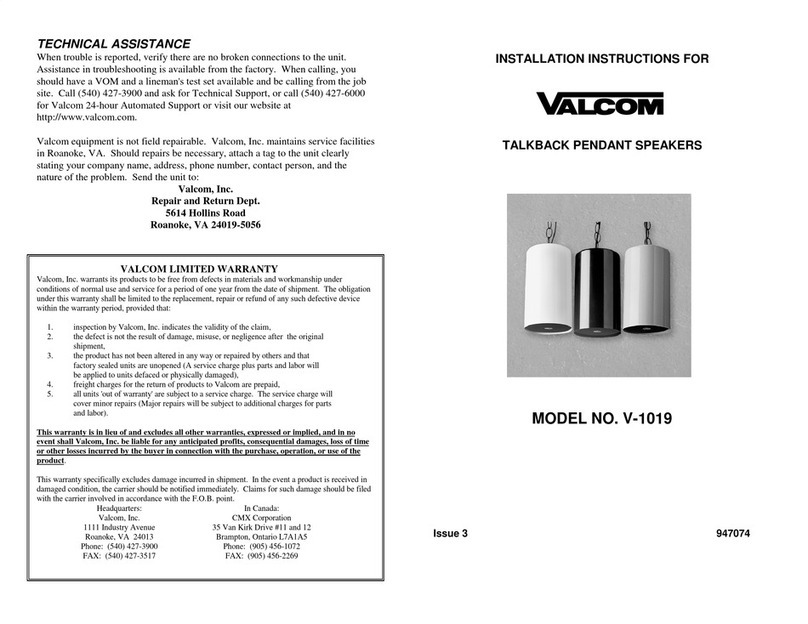 Valcom V-1019 Manual de usuario