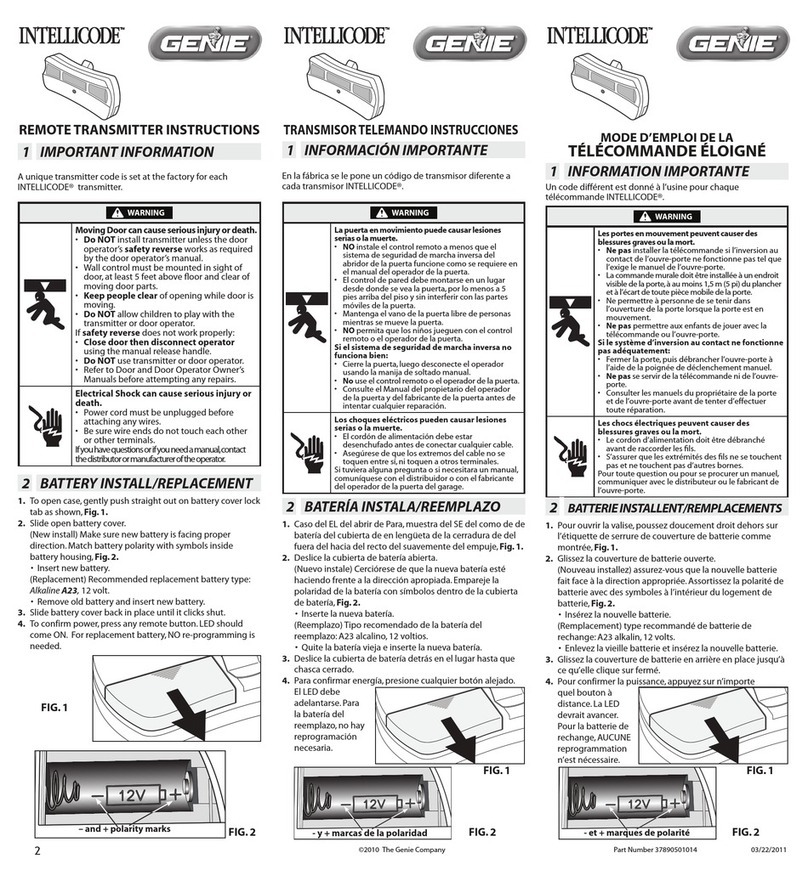 Genie Intellicode Manual de usuario