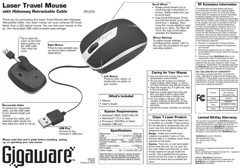 Gigaware 26-234 Manual de usuario