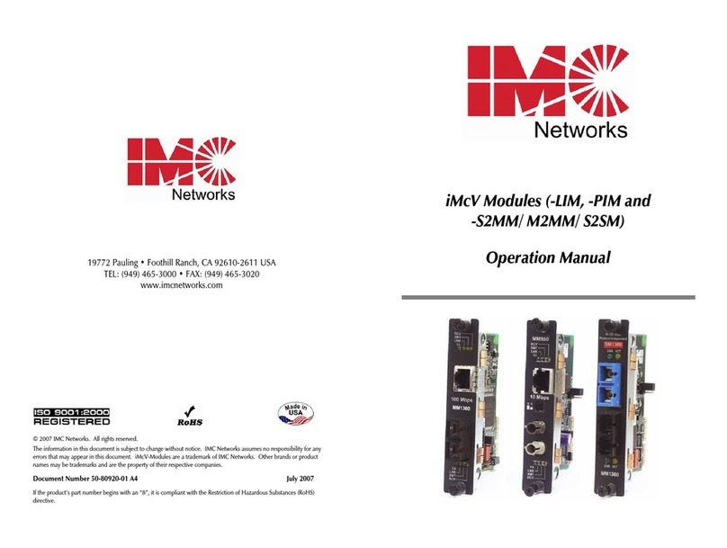 IMC Networks iMcV-LIM Manual de usuario IMC Networks iMcV-LIM Manual de usuario