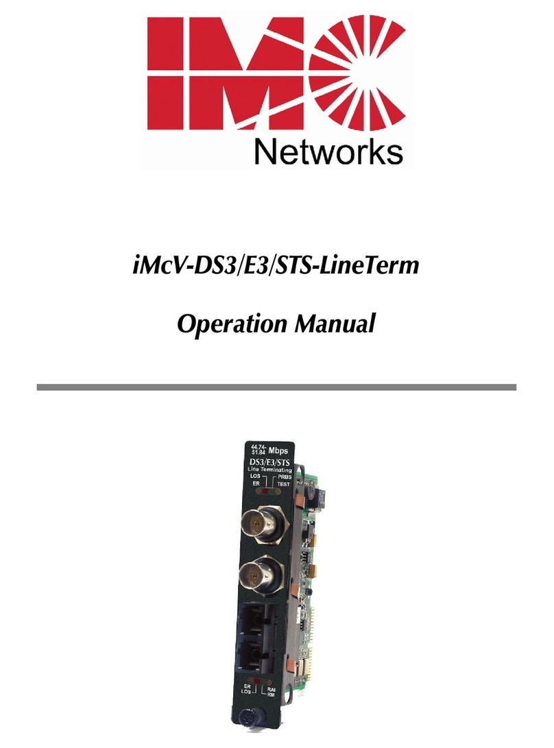 IMC Networks iMcV-DS3/E3/STS-LineTerm Manual de usuario IMC Networks iMcV-DS3/E3/STS-LineTerm Manual de usuario