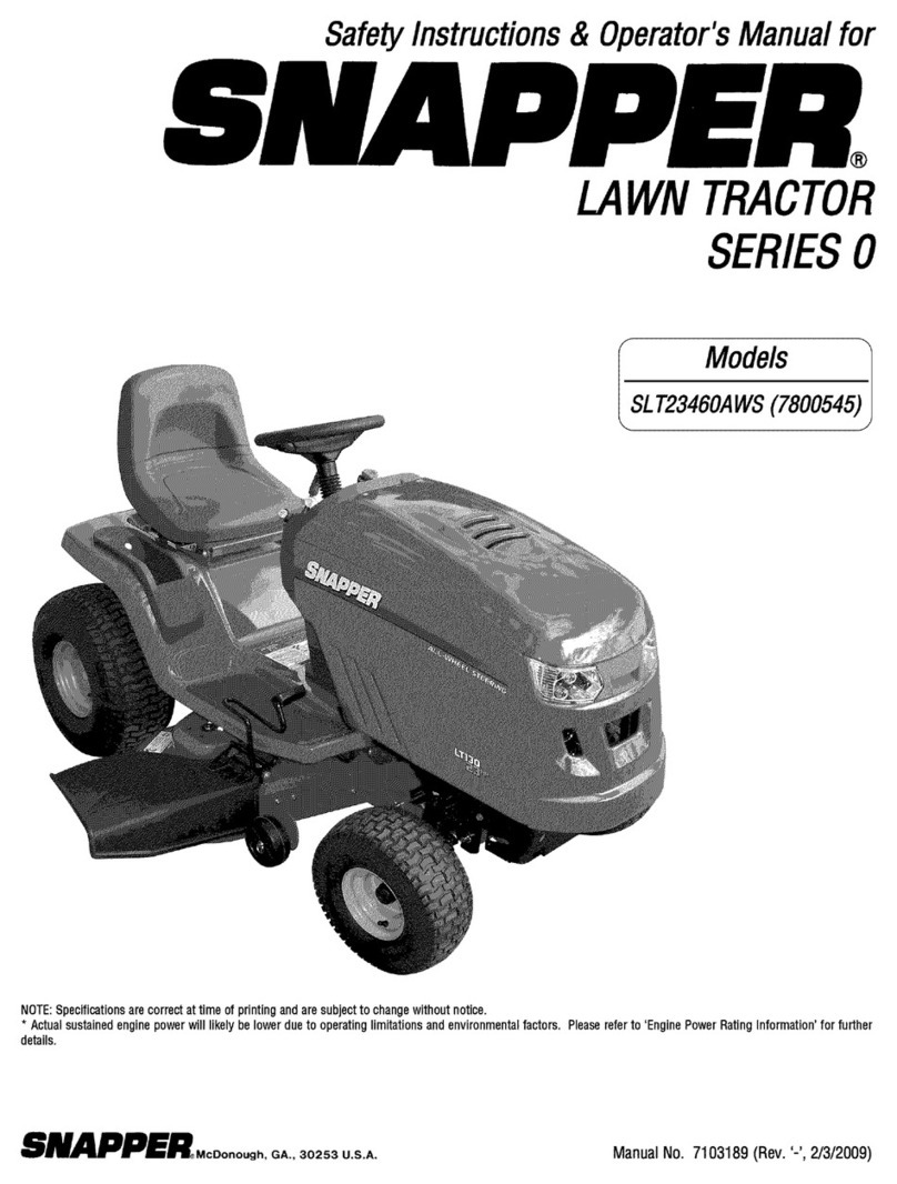 Snapper SLT23460AWS SERIES 0 Manual de operación y mantenimiento Snapper SLT23460AWS SERIES 0 Manual de operación y mantenimiento