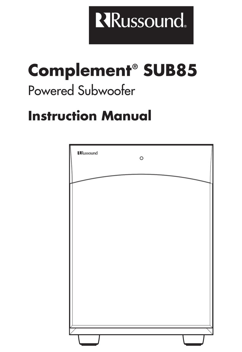 Russound COMPLEMENT SUB85 Manual de usuario