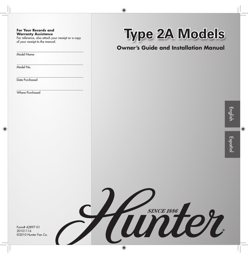 Hunter Type 2A Models Manual de instrucciones