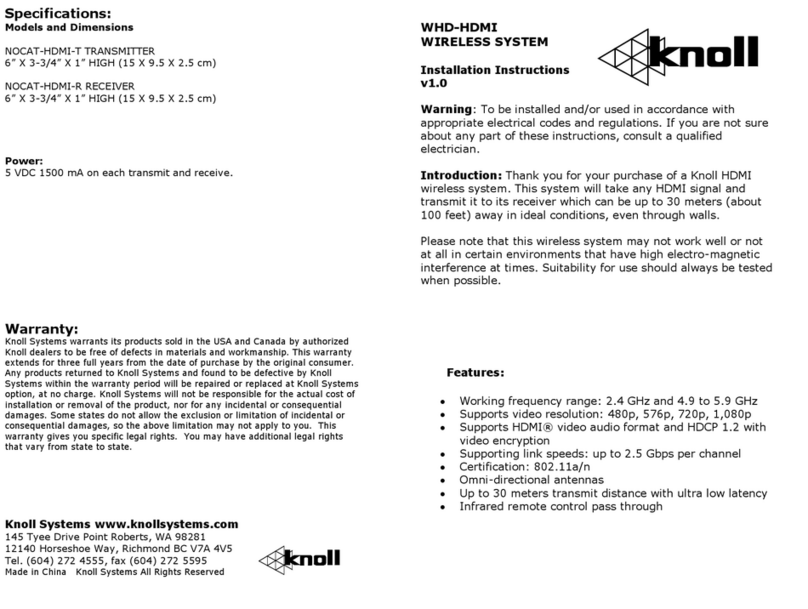 Knoll WHD-HDMI Manual de usuario