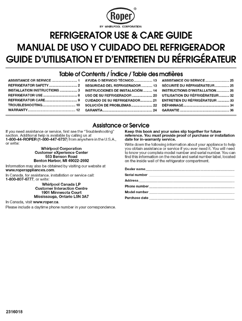 Roper RT14DKXSQ01 Manual de usuario