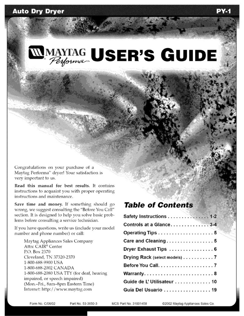 Maytag PY-1 Manual de usuario