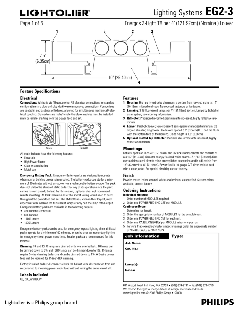 Lightolier Lighting Systems EG2-3 Manual de usuario Lightolier Lighting Systems EG2-3 Manual de usuario