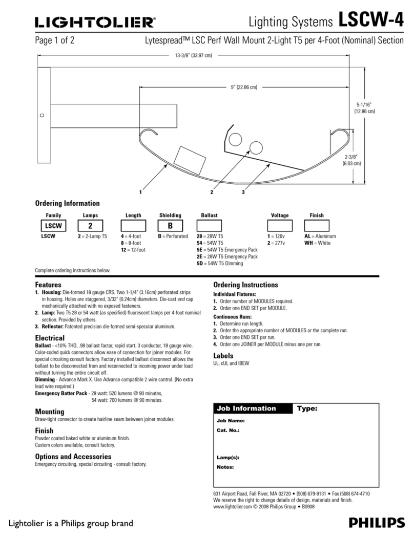 Lightolier Lighting Systems LSCW-4 Manual de usuario Lightolier Lighting Systems LSCW-4 Manual de usuario