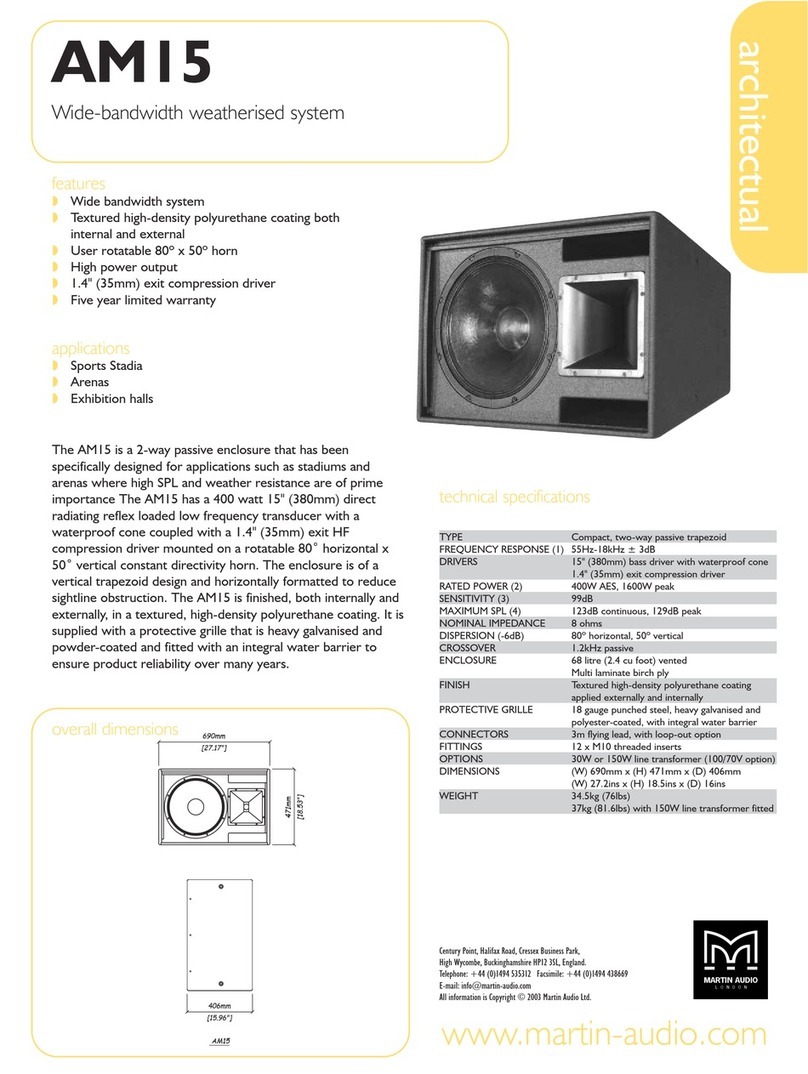 Martin Audio Architectual AM15 Manual de usuario Martin Audio Architectual AM15 Manual de usuario