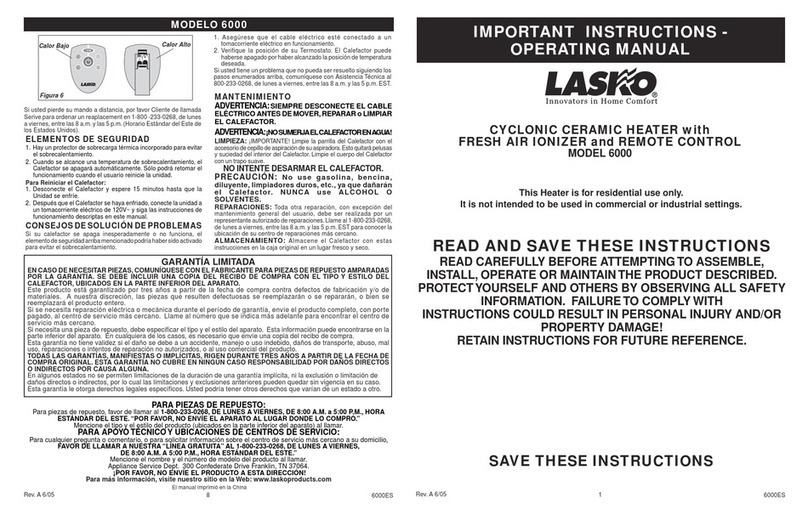 Lasko 6000 Manual de usuario