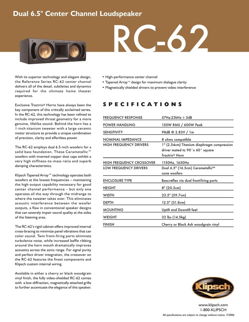 Klipsch RC-62 Manual de usuario