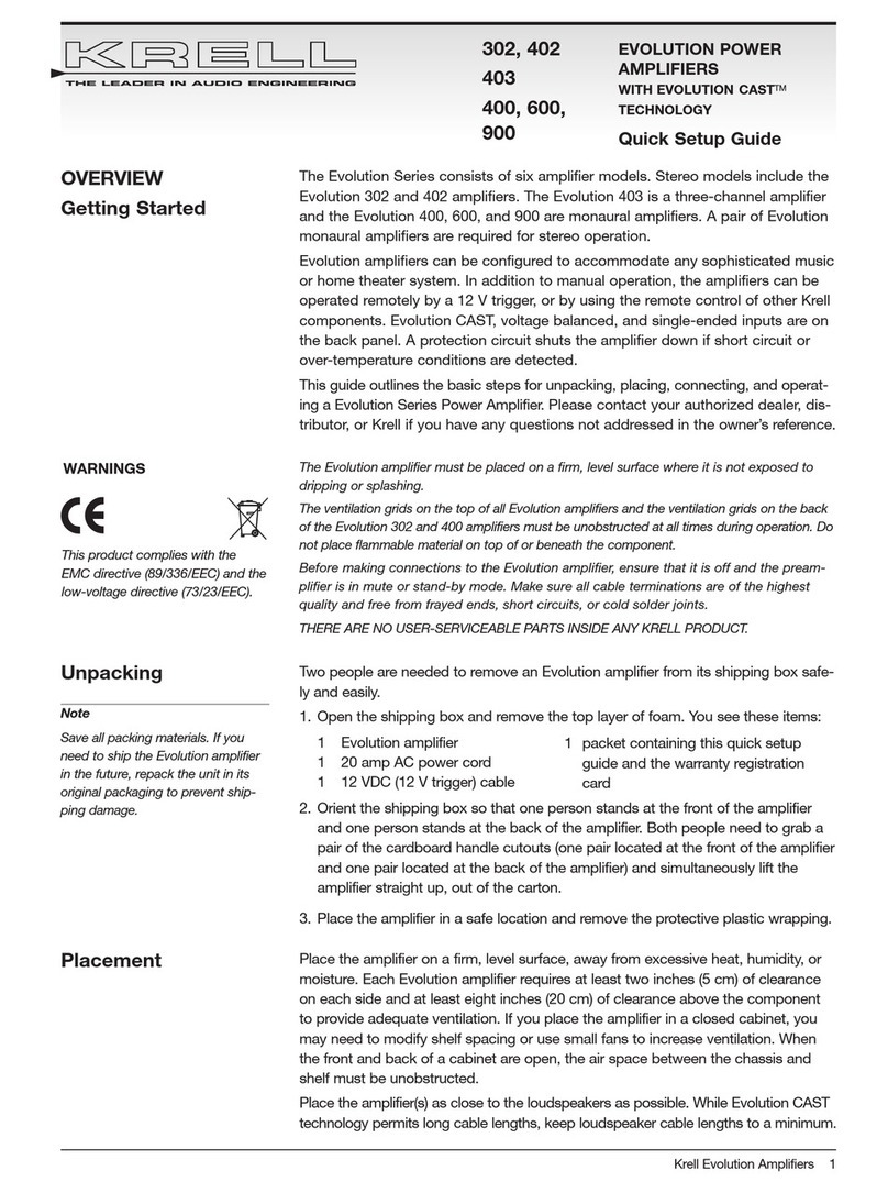 Krell Industries Evolution 302 Manual de usuario Krell Industries Evolution 302 Manual de usuario
