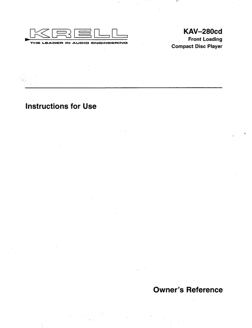Krell Industries Front Loading Compact Disc Player KAV-280cd Manual de usuario