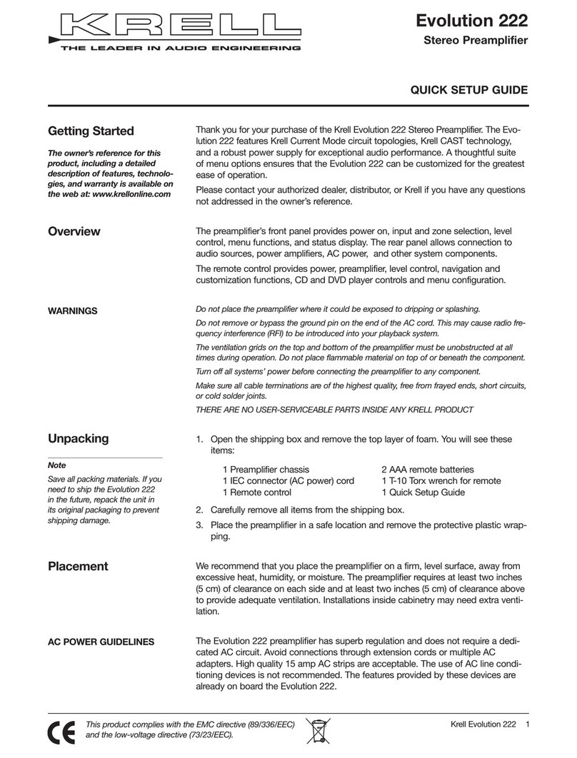 Krell Industries EVOLUTION 222 Manual de usuario