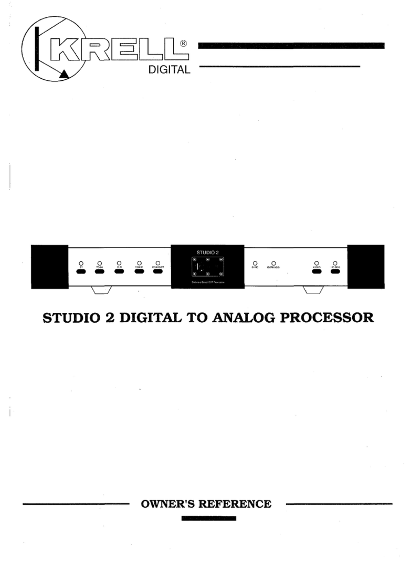 Krell Industries Digital to Analog Processor STUDIO 2 Guía de inicio rápido Krell Industries Digital to Analog Processor STUDIO 2 Guía de inicio rápido