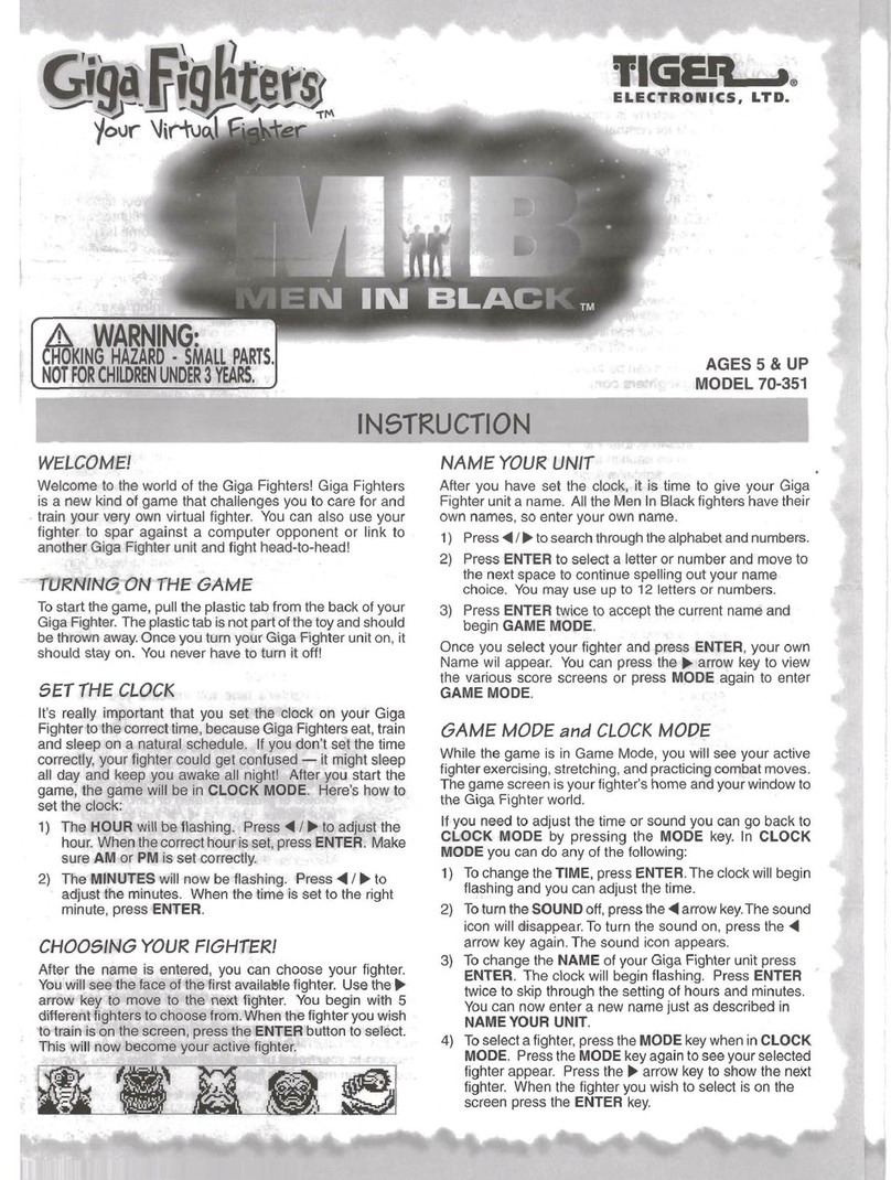 Tiger Electronics Men in Black Manual de usuario Tiger Electronics Men in Black Manual de usuario