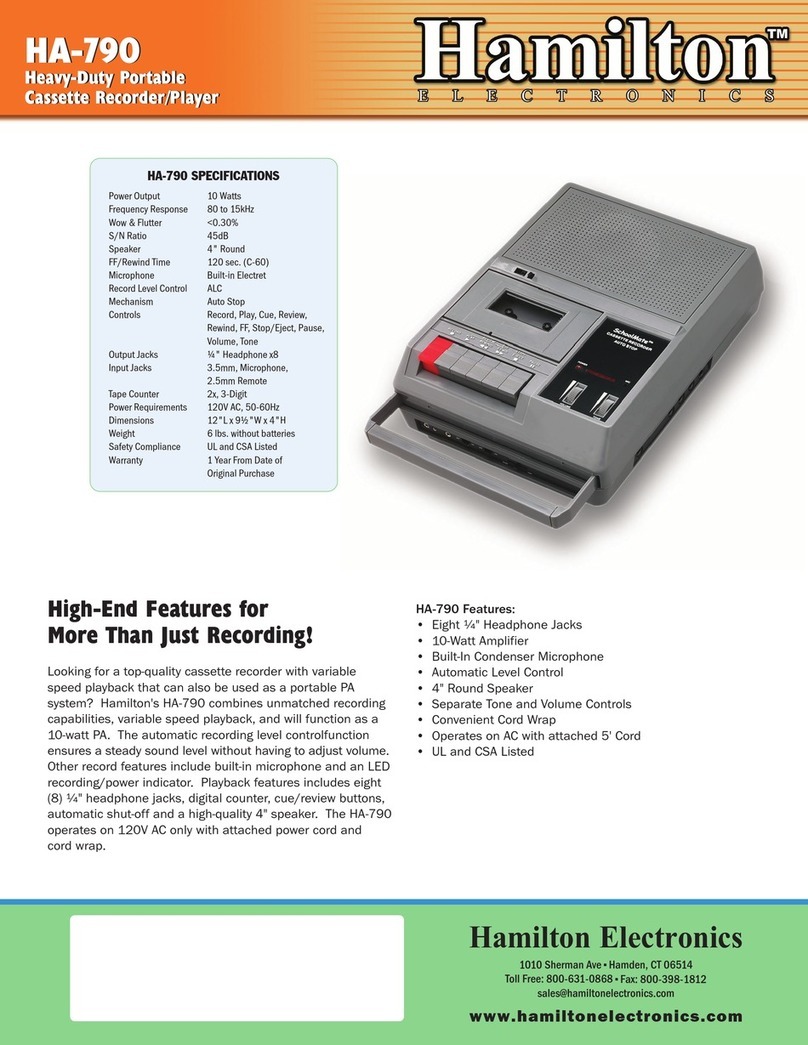 Hamilton Electronics HA-790 Manual de usuario