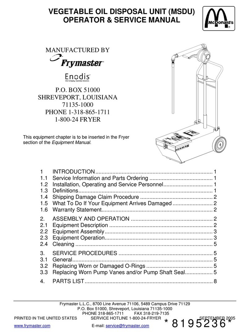 Frymaster MSDU Manual de usuario