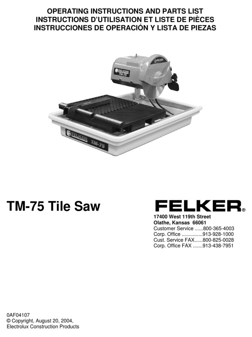 Felker TM-75 Manual de uso y cuidado Felker TM-75 Manual de uso y cuidado