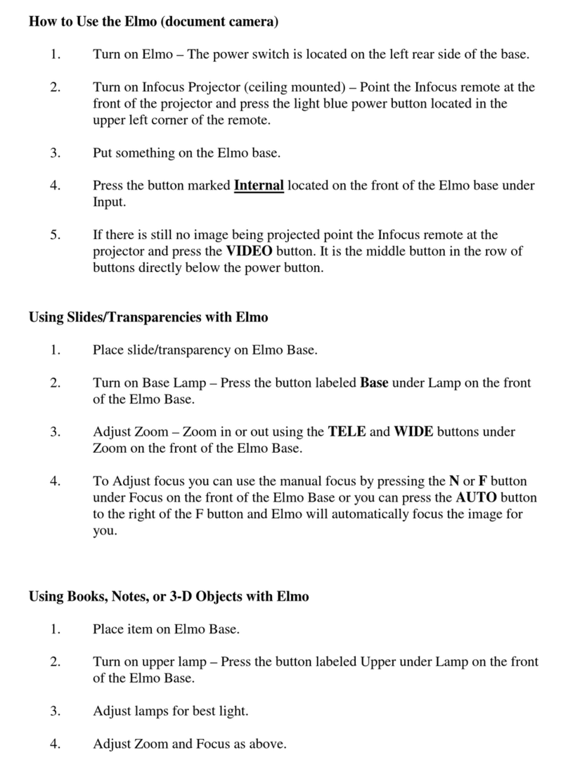 Elmo Digital Camera Instrucciones de funcionamiento Elmo Digital Camera Instrucciones de funcionamiento