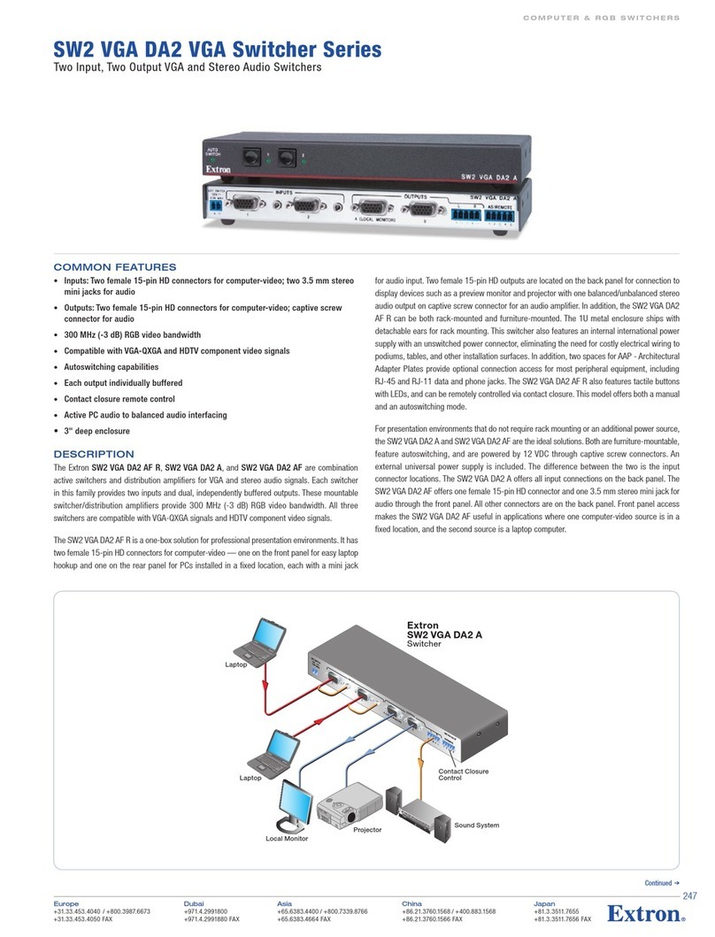 Extron electronics SW2 VGA Series Manual de usuario