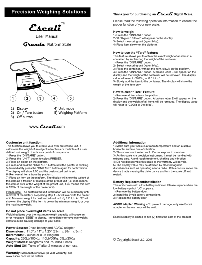 Escali Granda Granda Platform Scale Manual de usuario