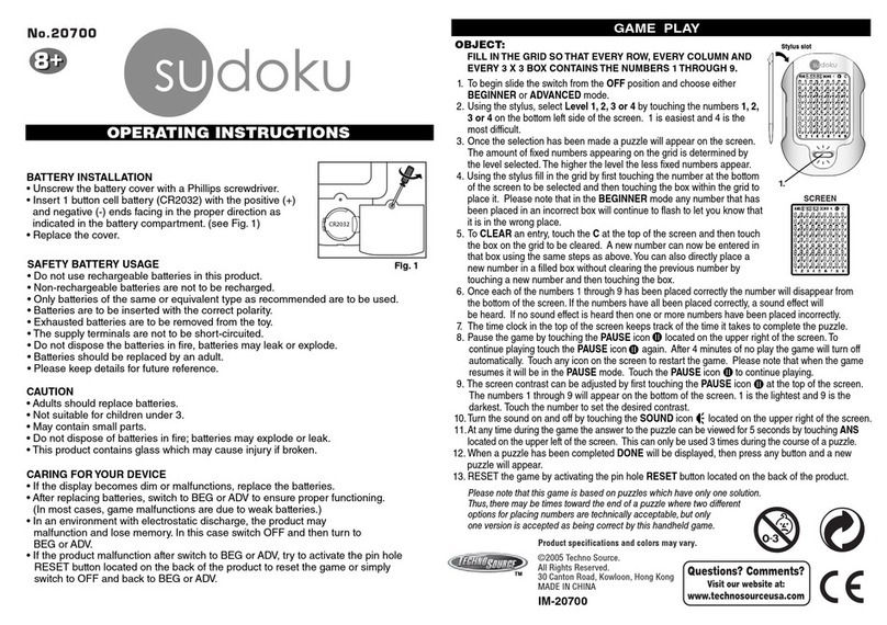 Techno Source Sudoku 20700 Manual de usuario