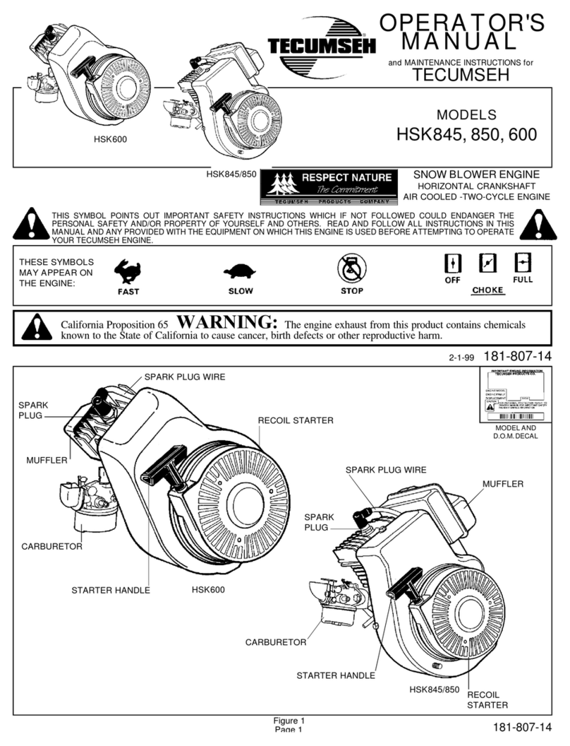 Tecumseh HSK600 Manual de usuario