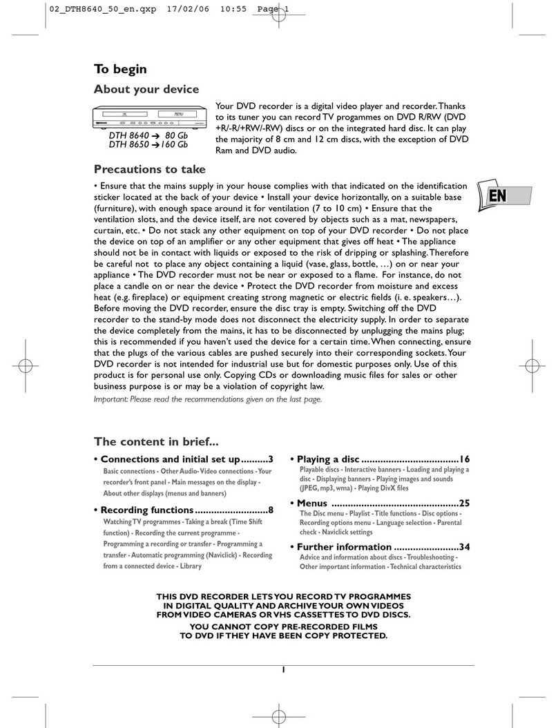 THOMSON DTH8640 Manual de usuario