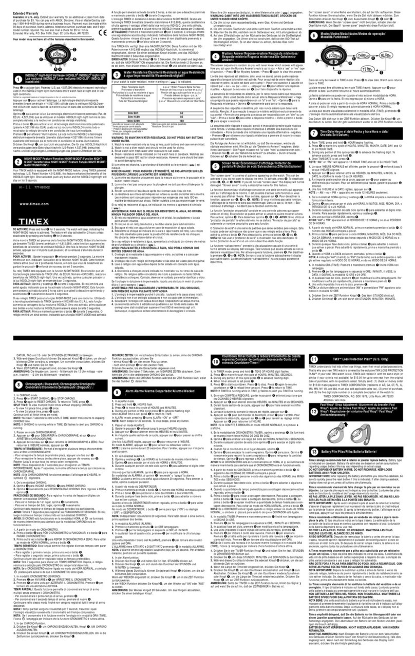 Timex W-11 Manual de usuario