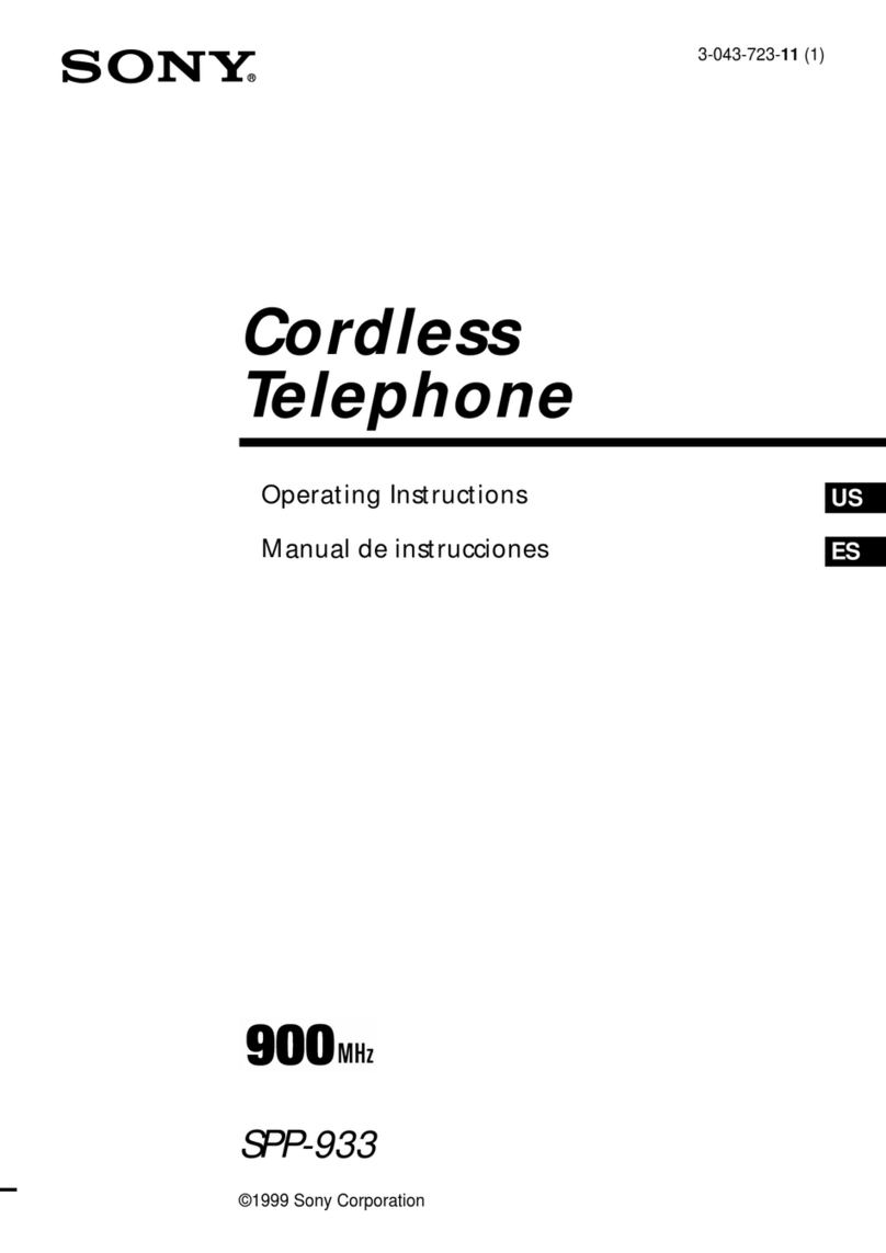 Sony SPP-933 - 900mhz Cordless Telephone Manual de usuario Sony SPP-933 - 900mhz Cordless Telephone Manual de usuario