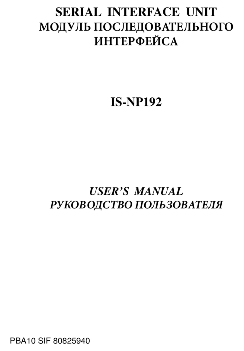 Star Micronics Serial Interface Unit IS-NP192 Manual de usuario