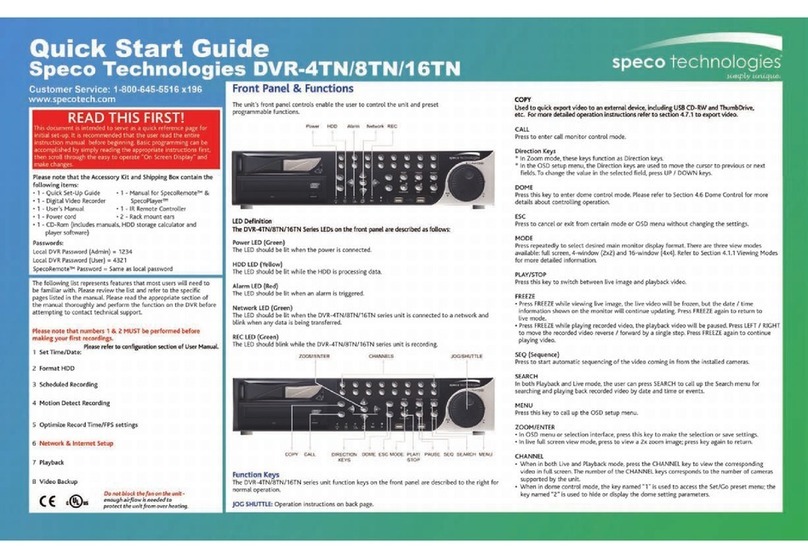 Speco DVR-4TN Series Manual de usuario