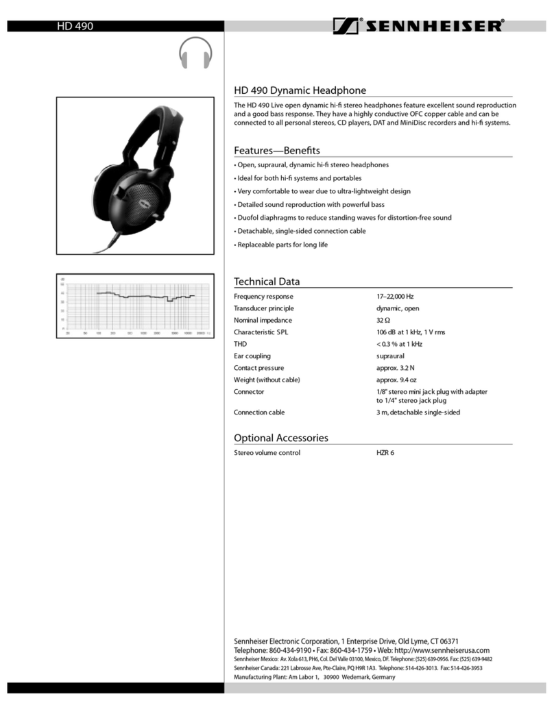 Sennheiser HD 490 Manual de usuario Sennheiser HD 490 Manual de usuario