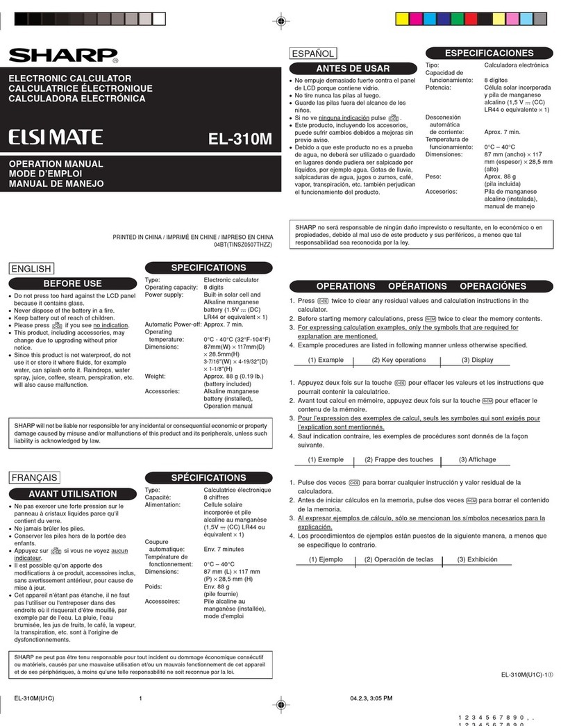 Sharp EL-310M Elsi Mate Manual de usuario