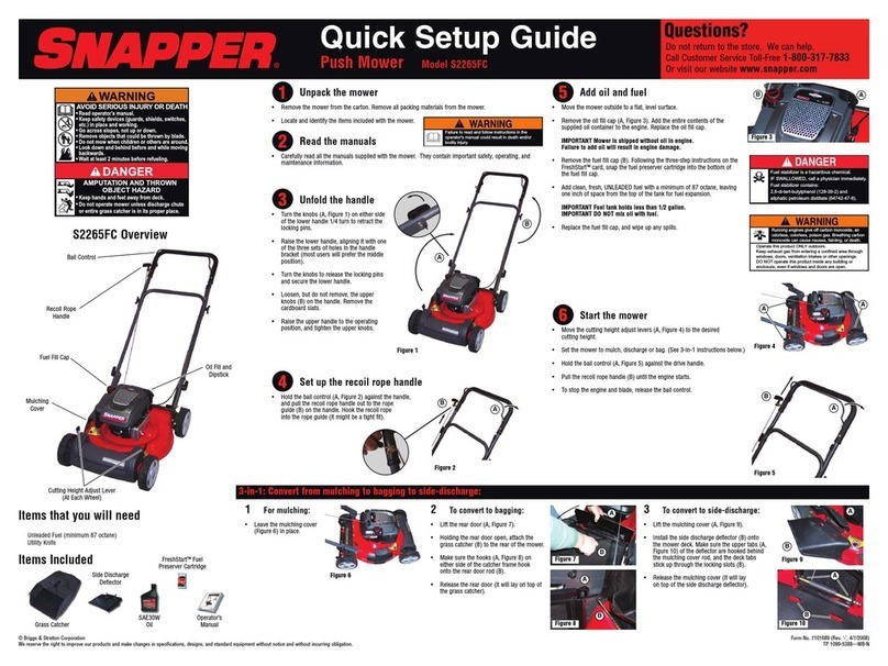 Snapper S2265FC Manual de usuario Snapper S2265FC Manual de usuario