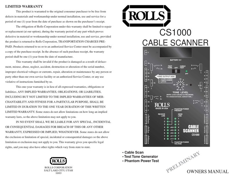 Rolls CABLE SCANNER CS1000 Manual de usuario