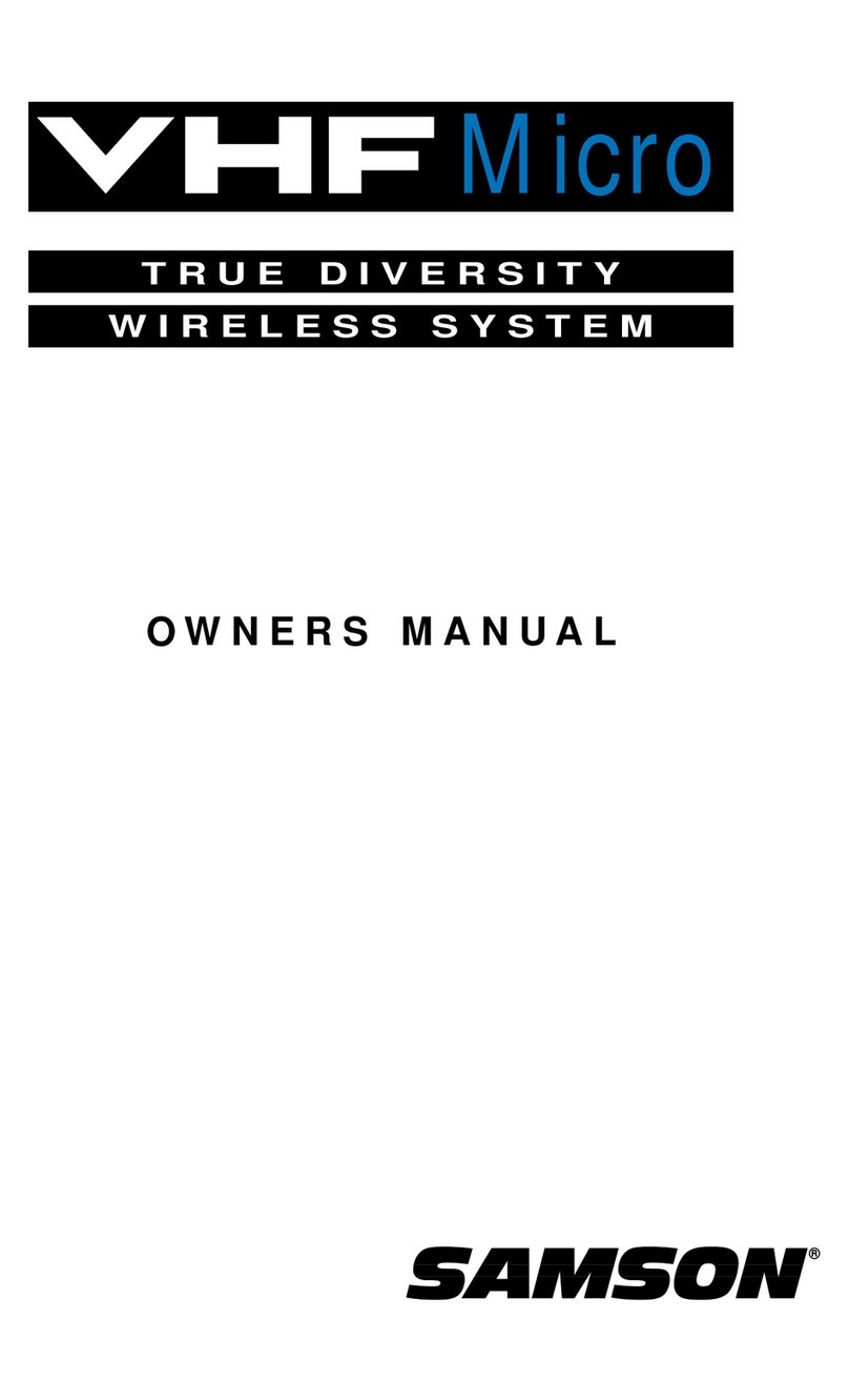 Samson VHF Micro VHF Micro TRUE DIVERSITY WIRELESS Manual de usuario Samson VHF Micro VHF Micro TRUE DIVERSITY WIRELESS Manual de usuario
