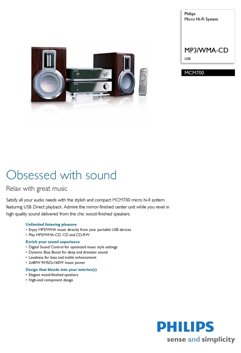 Philips Micro Hi-Fi System MCM700 Manual de usuario Philips Micro Hi-Fi System MCM700 Manual de usuario